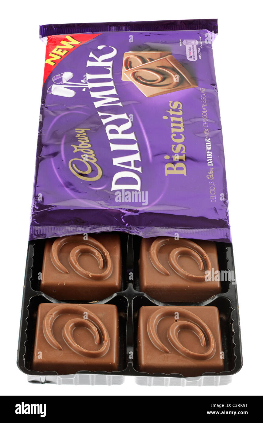 Sachet de lait biscuits Cadbury Banque D'Images