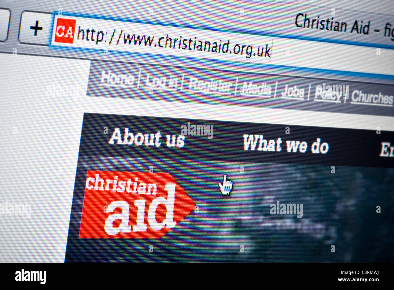 De près de l'logo Christian Aid comme vu sur son site web. (Usage éditorial uniquement : -Print, télévision, e-book et le comité éditorial du site). Banque D'Images