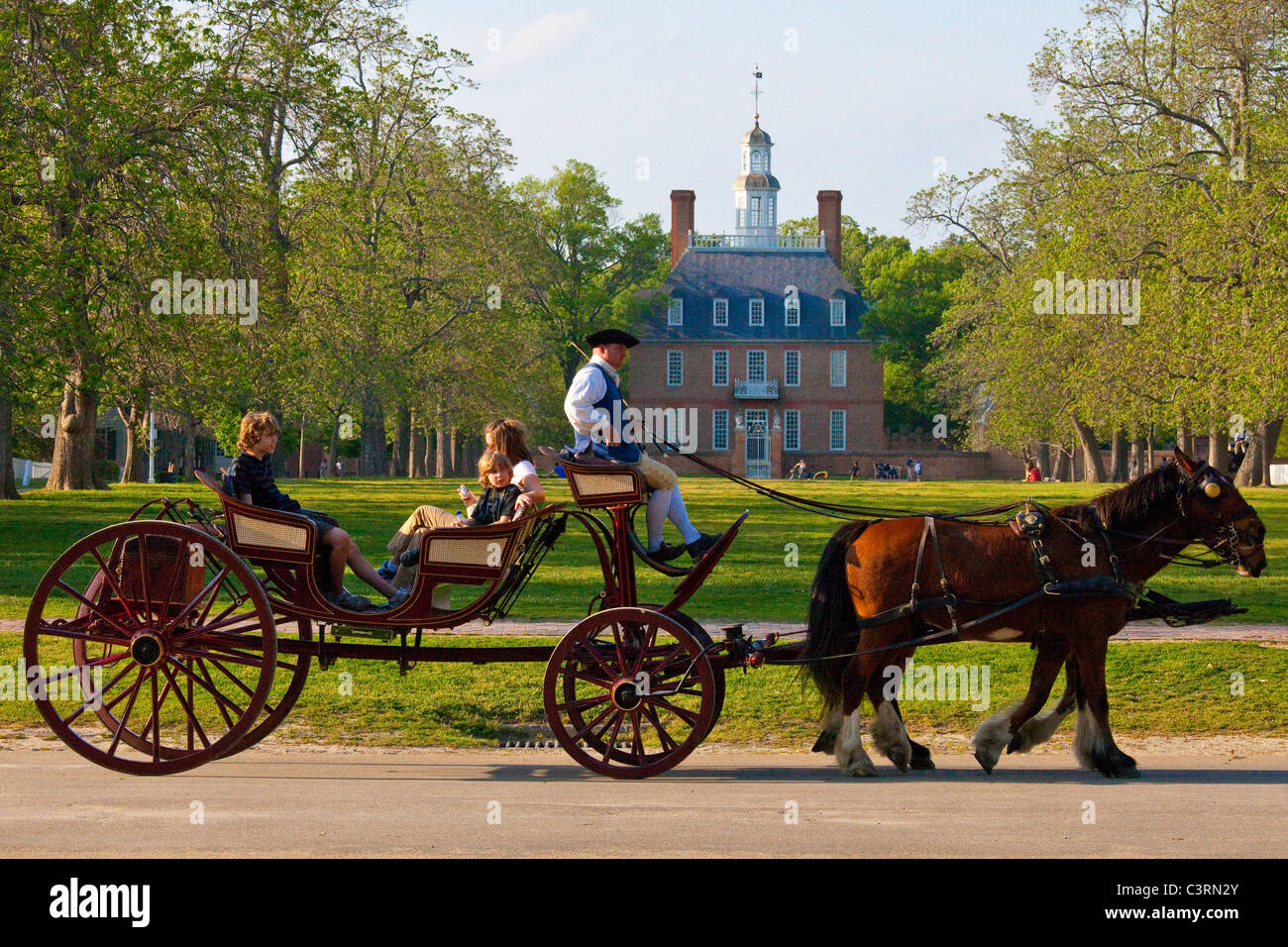 Palais du gouverneur dans la ville coloniale de Williamsburg, Virginie Banque D'Images