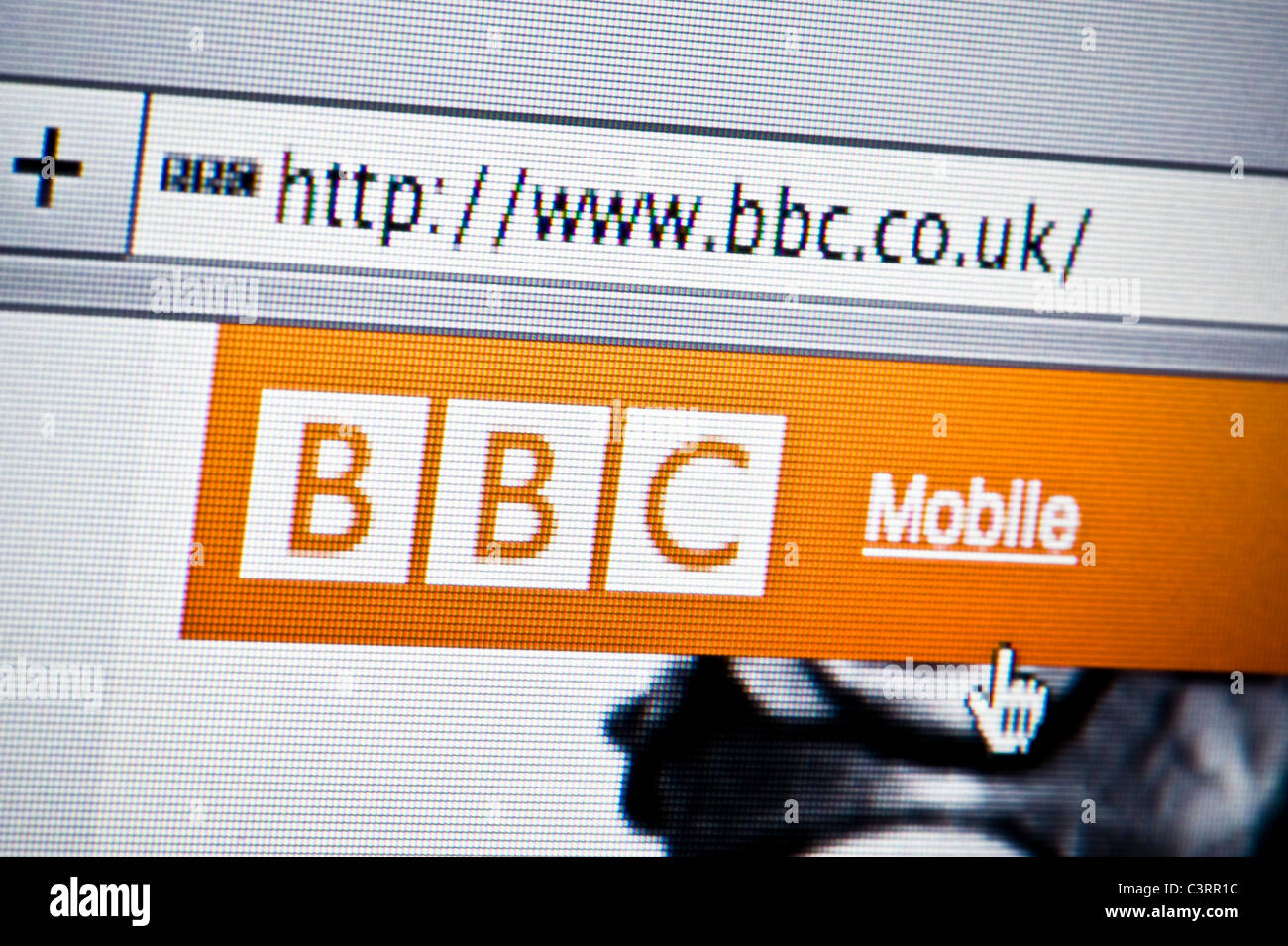 De près de l'logo BBC comme vu sur son site web. (Usage éditorial uniquement : -Print, télévision, e-book et le comité éditorial du site). Banque D'Images