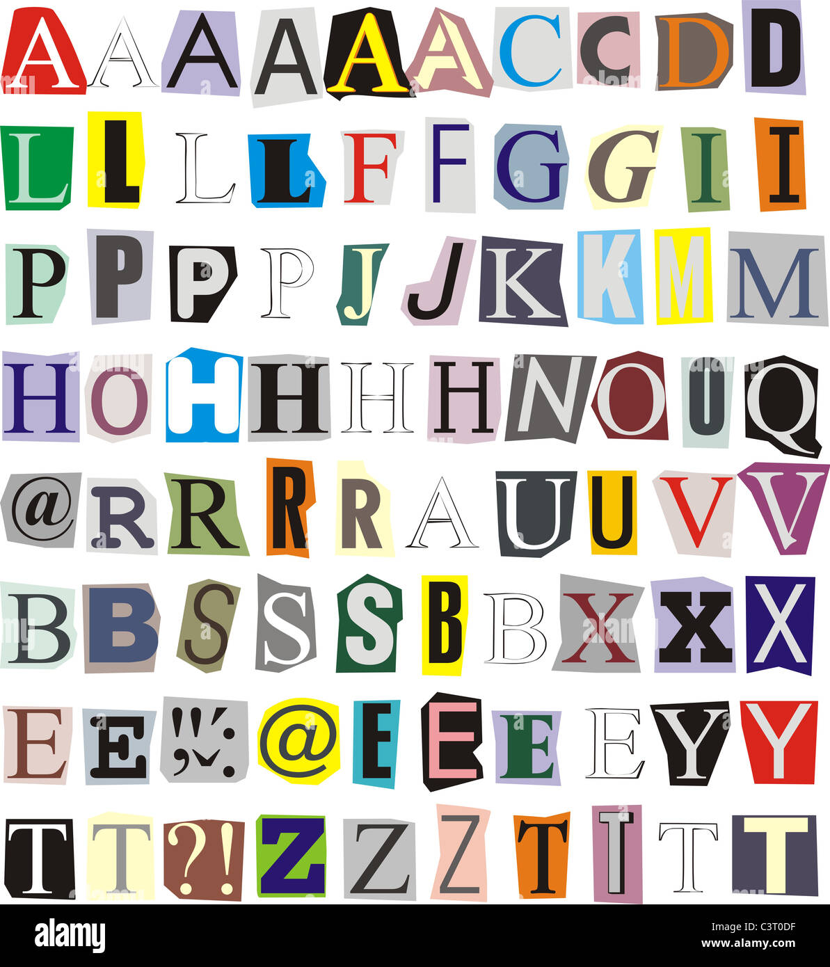 Découpe de papier alphabet Banque D'Images
