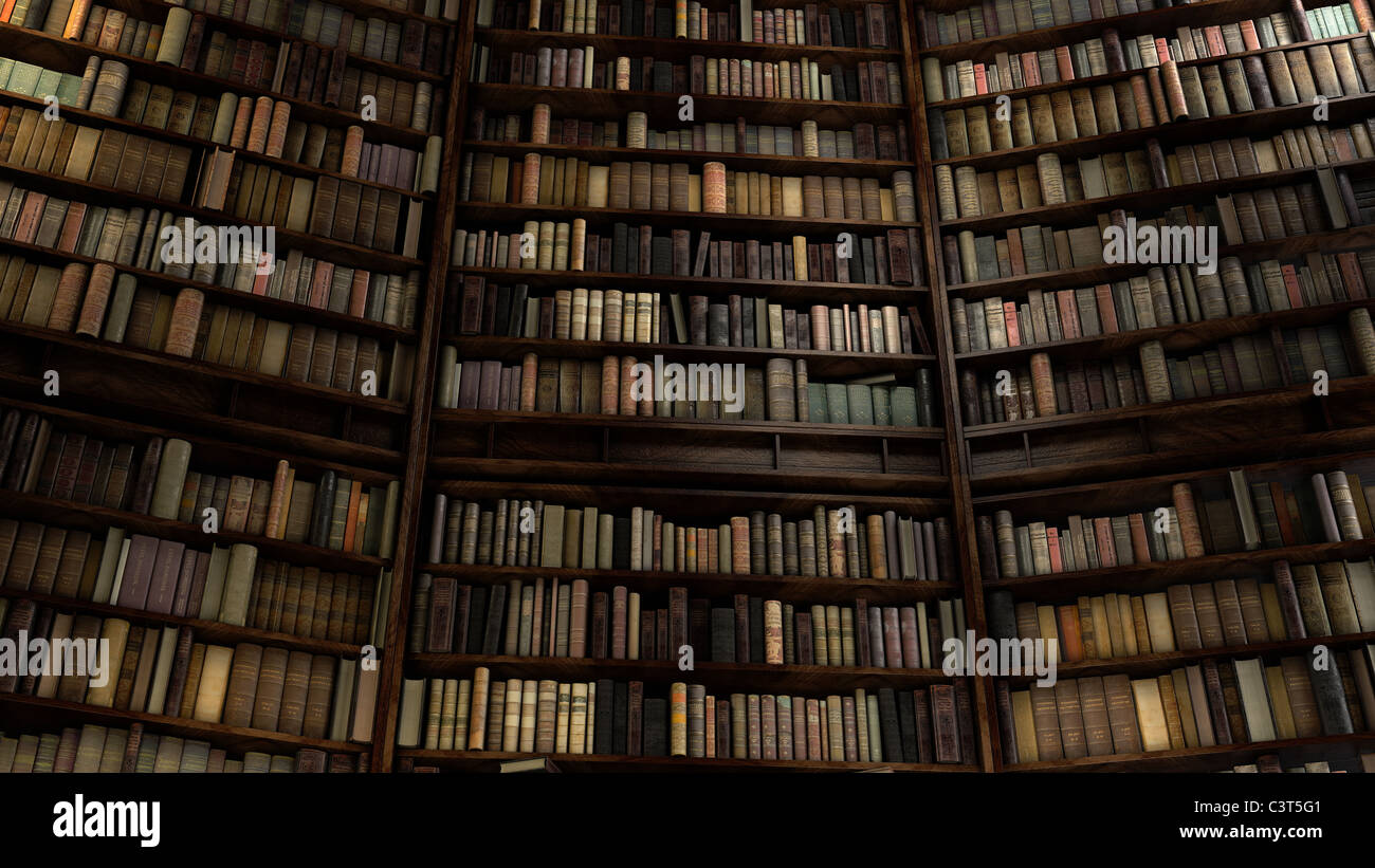 Ancienne Grande Bibliothèque avec de nombreuses tablettes. Immense  bibliothèque Photo Stock - Alamy