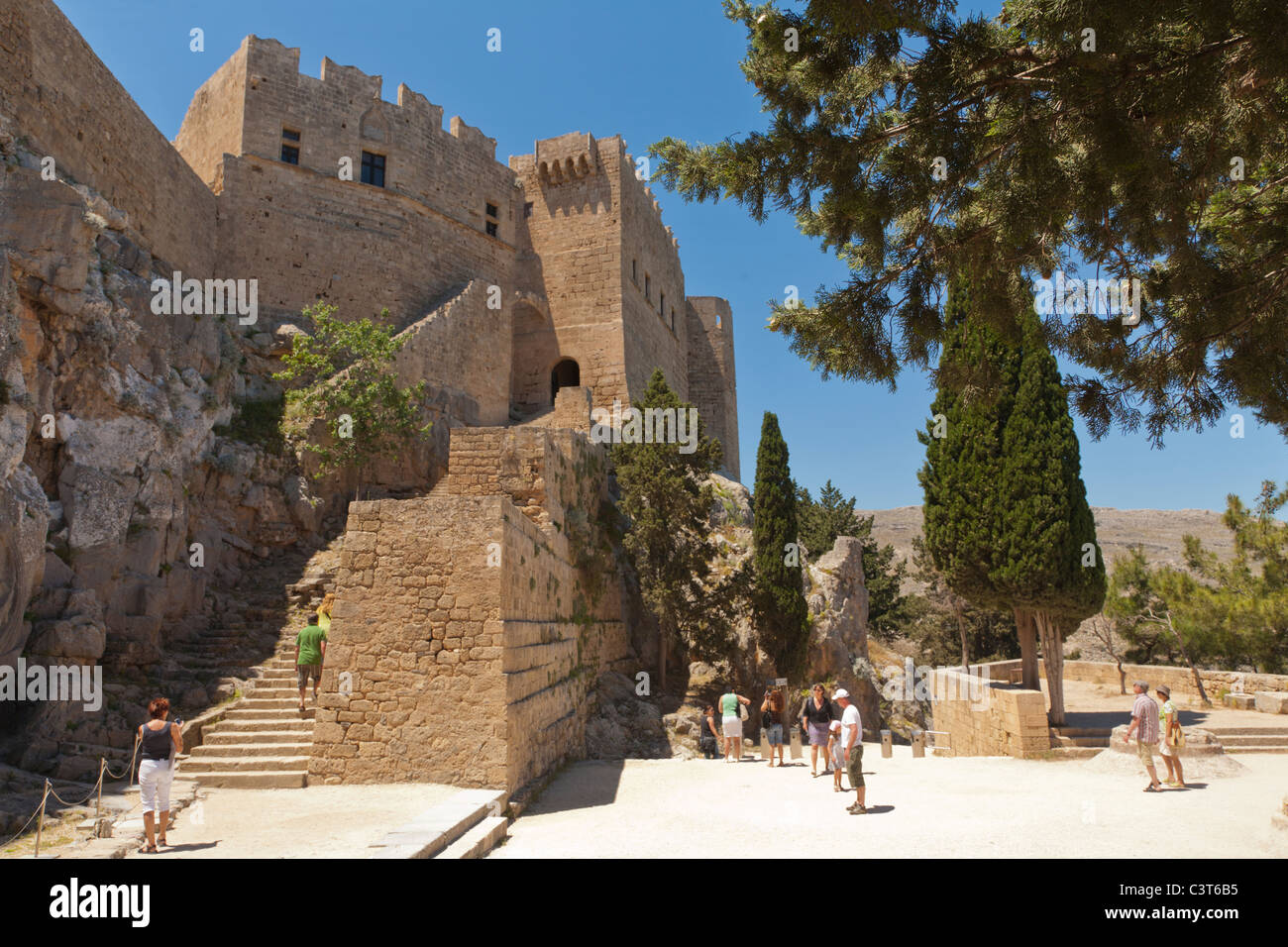 Acropole de Lindos Rhodes Grèce Banque D'Images