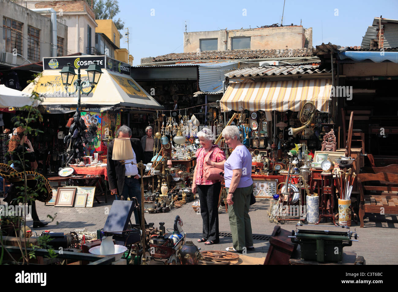 Grèce Athènes Plaka marché aux puces de monastiráki Banque D'Images