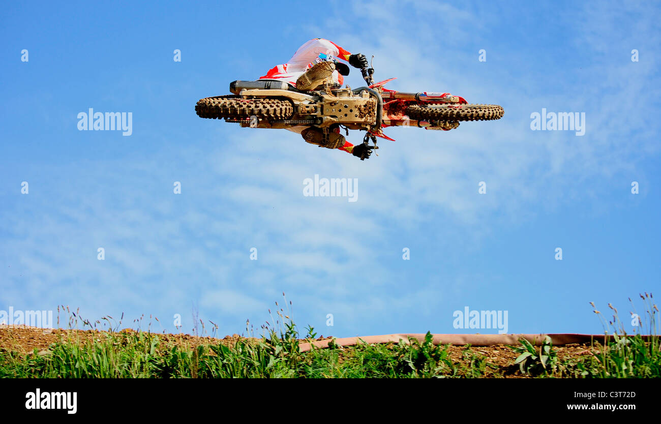 Motocross Pro rider Brad Anderson de faire un dessus de table lors du Red Bull Pro Nationals 2011 Banque D'Images
