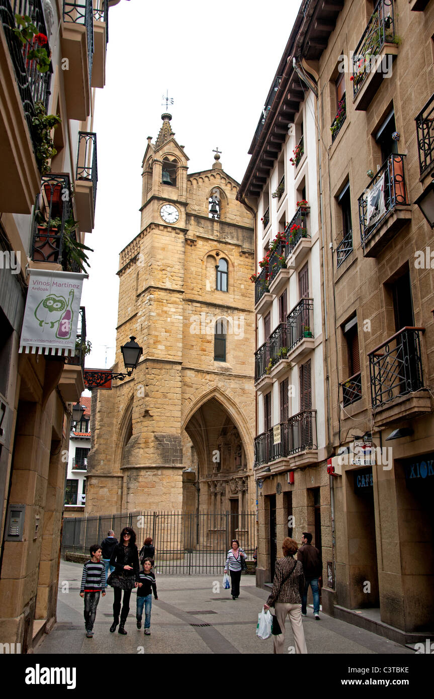 Église San Vicente San Sebastian gothique Espagne Pays Basque Banque D'Images