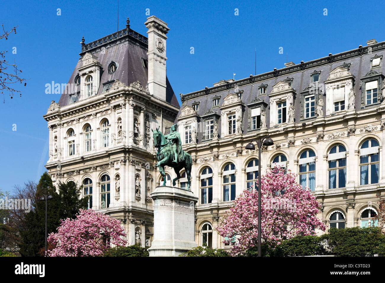 L'Hôtel de Ville (mairie), 4e arrondissement, Paris, France Banque D'Images