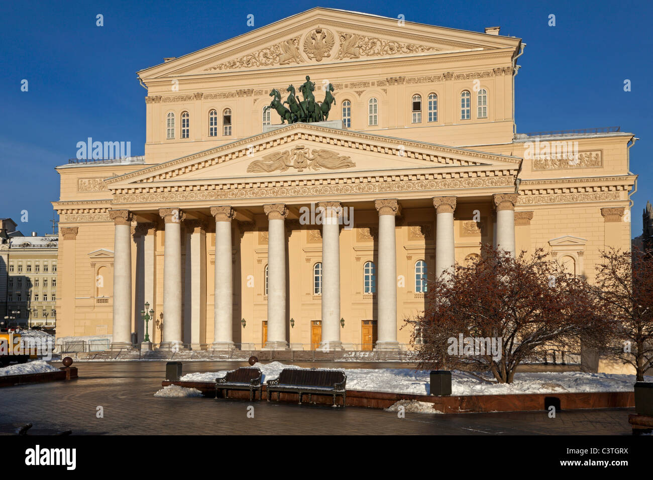 L'Etat Académique d'opéra et de Ballet du Théâtre Bolchoï après rénovation, Moscou, Russie Banque D'Images