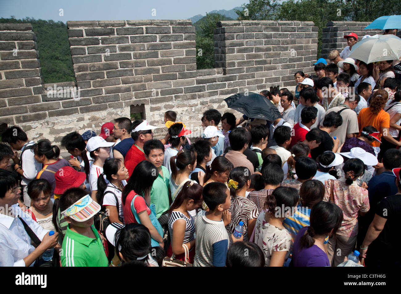 Une section de la Grande Muraille à Badaling près de Beijing, Chine. Banque D'Images