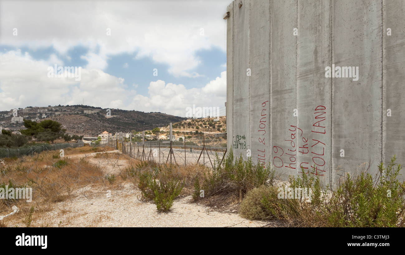 Le mur de séparation et de clôture de sécurité, la Palestine Banque D'Images