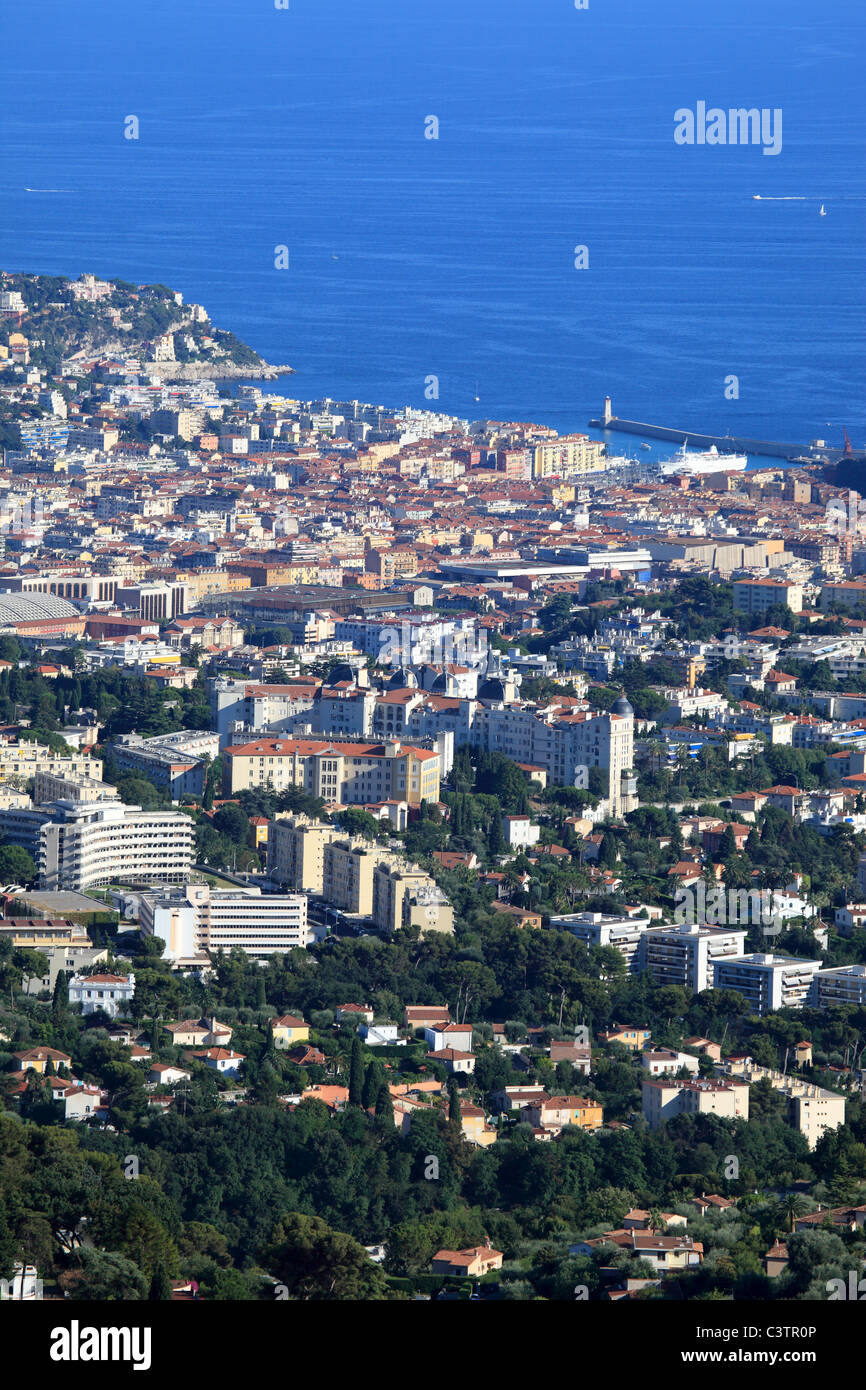 Vue aérienne au-dessus de la ville de Nice Banque D'Images
