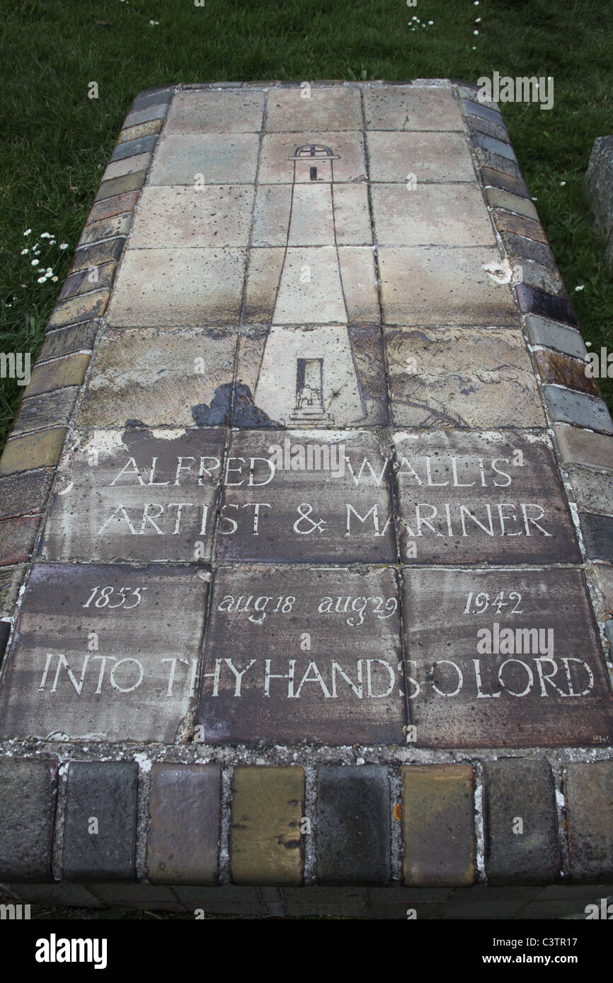 La tombe d'Alfred Wallis, artiste et Mariner, St Ives, Cornwall Banque D'Images