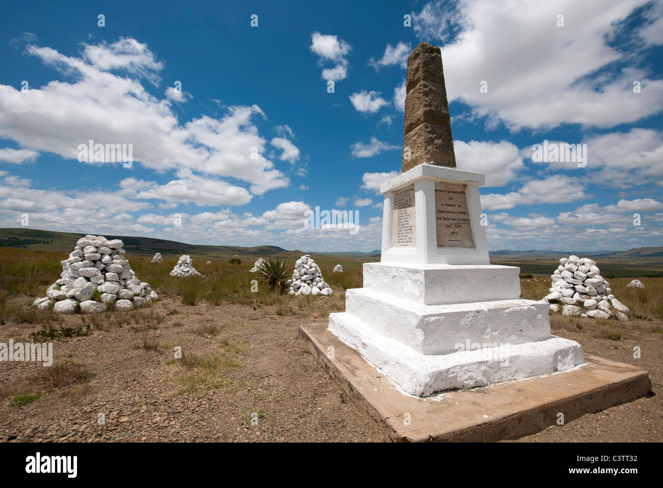 Mémorial à l'armée déchue, l'Isandlwana britannique de bataille, près de Dundee, Afrique du Sud Banque D'Images
