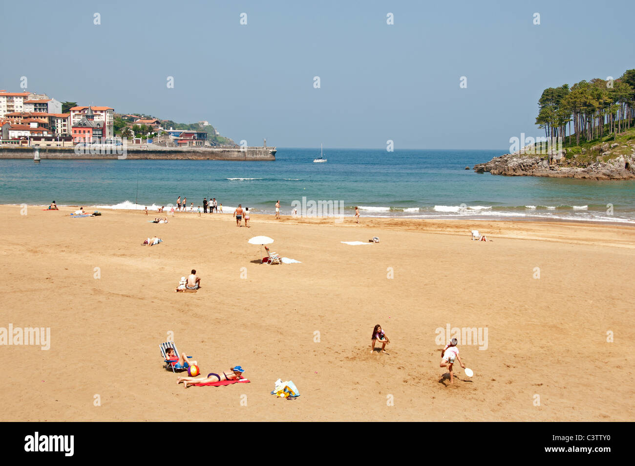 Lekeitio Biscaye Pays Basque Espagne du nord plage mer Banque D'Images