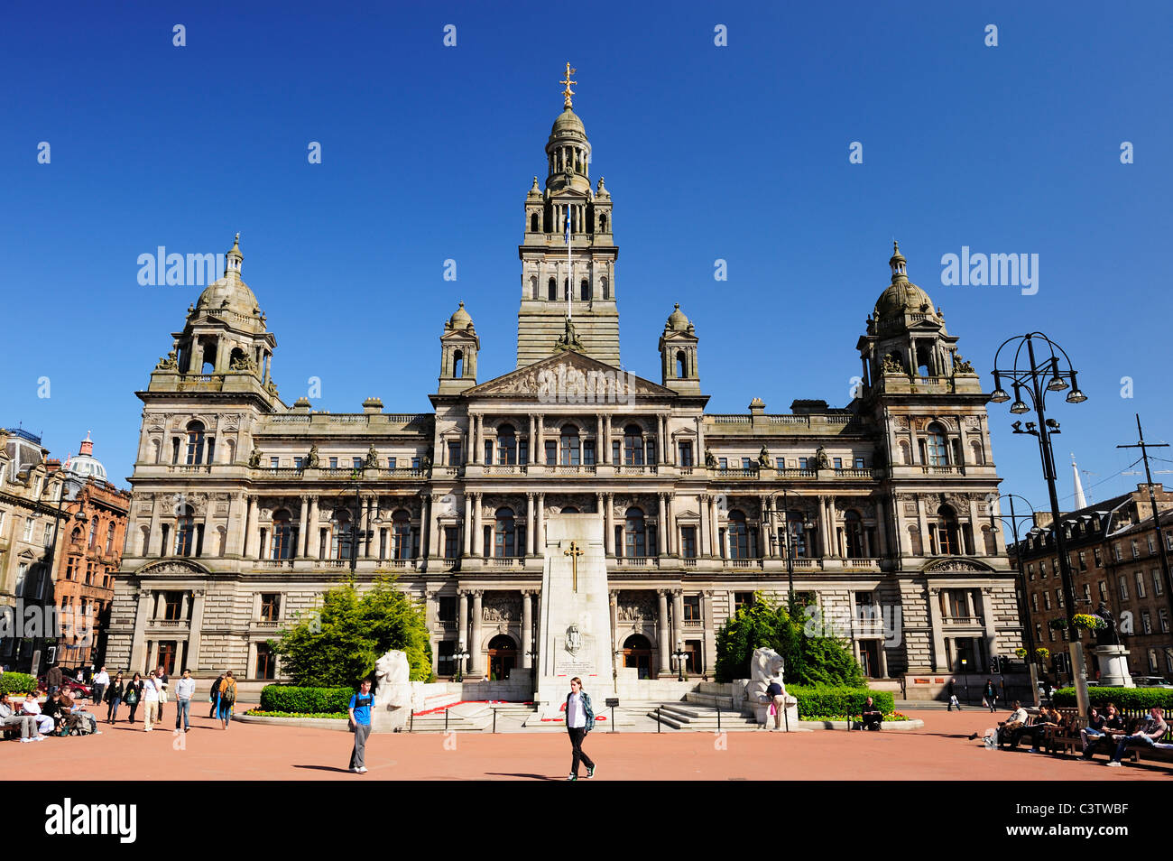 Les chambres de la ville du côté est de la place George Square, Glasgow, Ecosse Banque D'Images