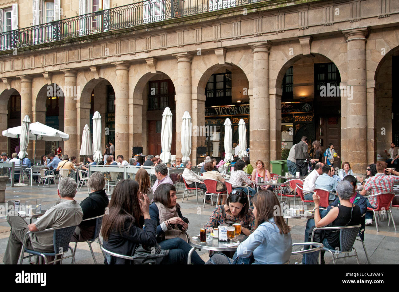 Plaza Nueva Bilbao Espagne Restaurant Bar Pub Cafe Pays Basque Banque D'Images Plaza Nueva Bilbao Espagne Restaurant Bar Pub Cafe Pays Basque Banque D'Images