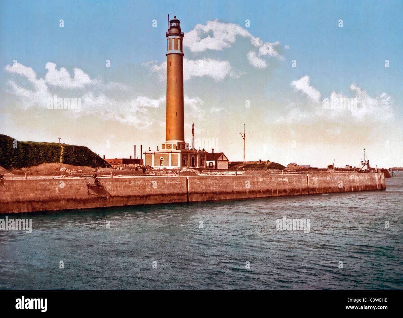 Le phare - Dunkerque, France, vers 1900 Banque D'Images