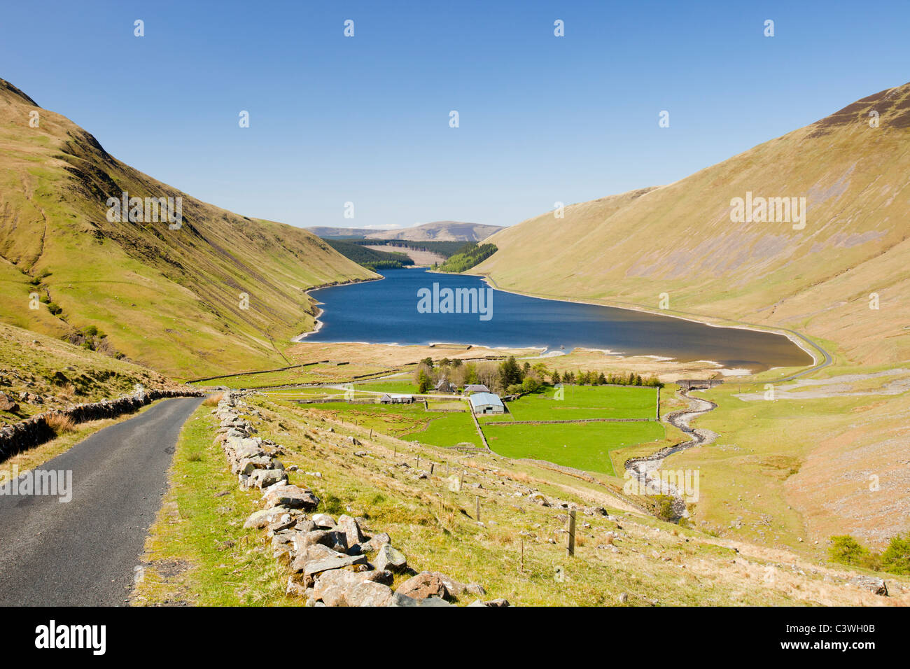 Talla réservoir dans la Scottish Southern Uplands. Banque D'Images