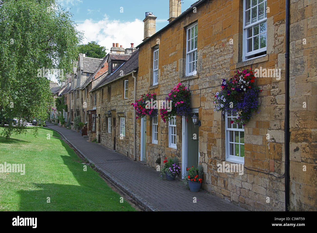 Cottages en pierre de Cotswold à Chipping Campden, Gloucestershire, England, UK Banque D'Images