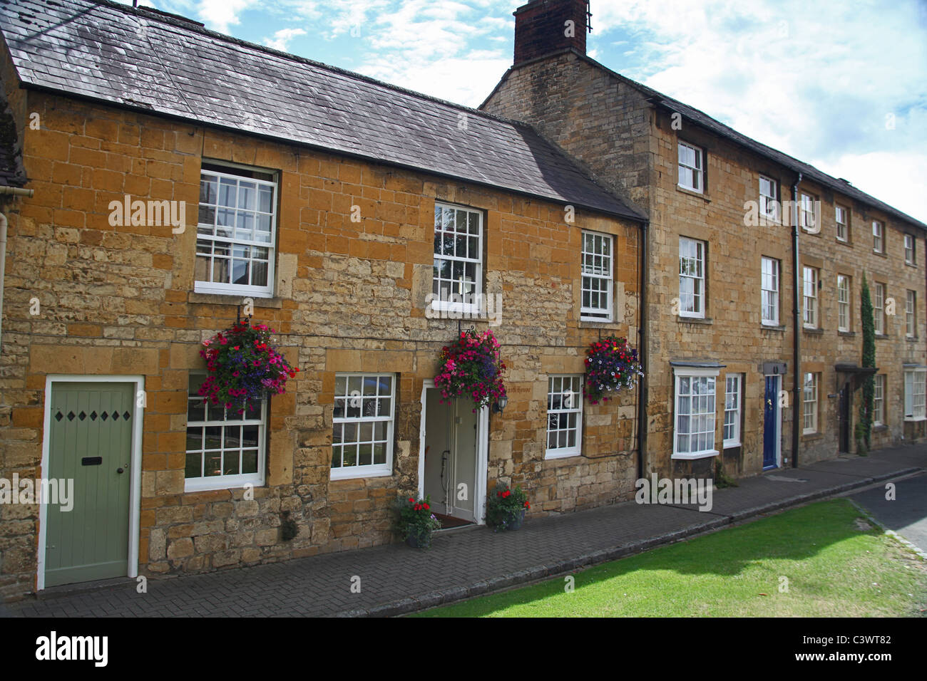 Cottages en pierre de Cotswold à Chipping Campden, Gloucestershire, England, UK Banque D'Images