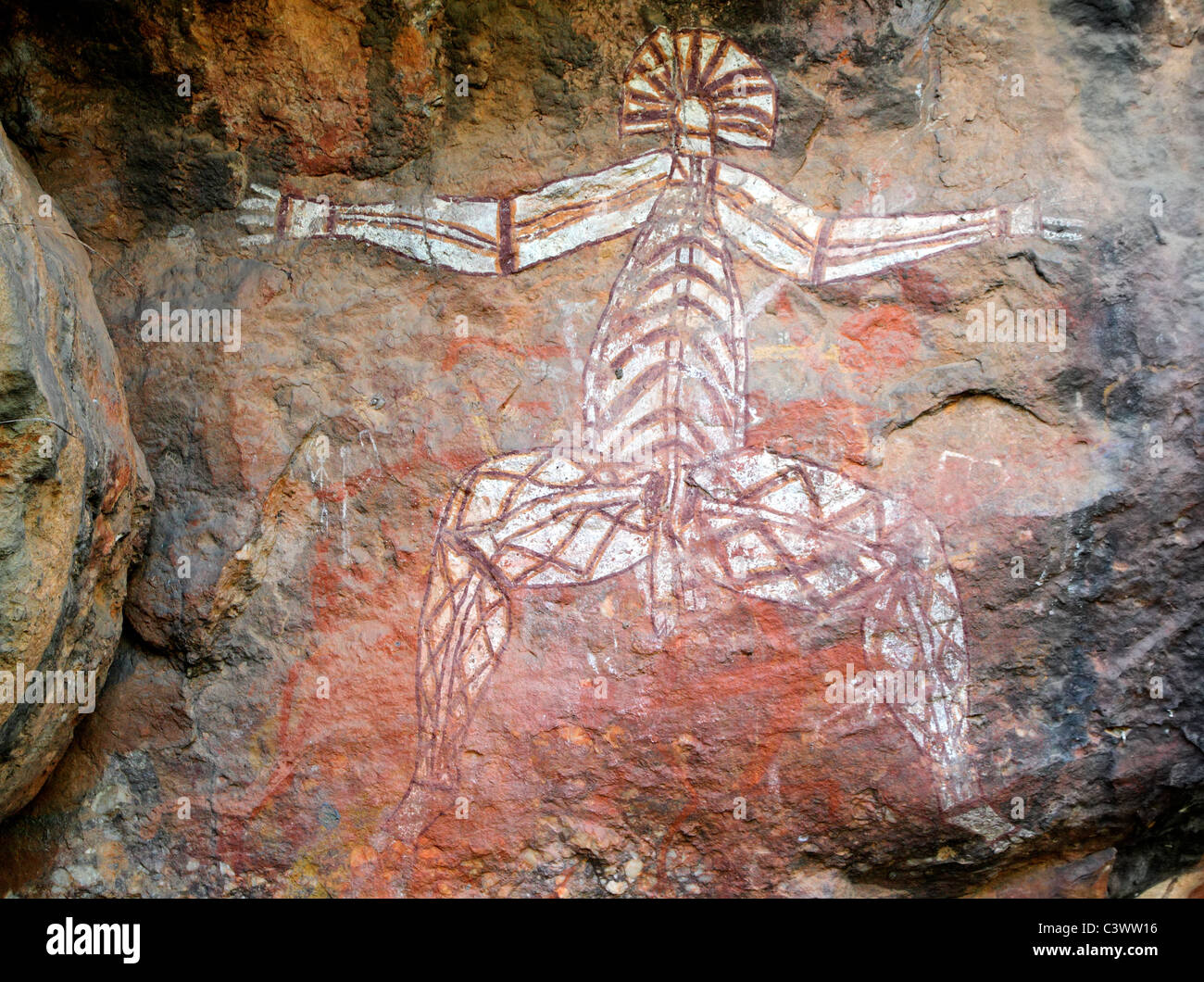 Art rupestre aborigène à Nourlangie, le Kakadu National Park, Territoire du Nord, Australie Banque D'Images