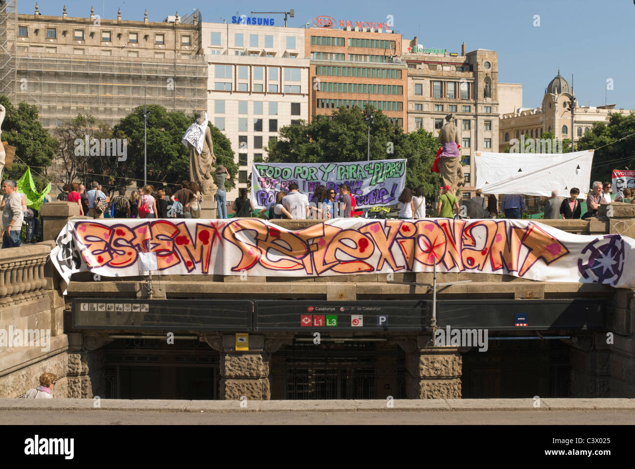 Manifestations à Barcelone pour protester contre la situation politique dans le pays, Barcelone, Espagne, Europe Banque D'Images