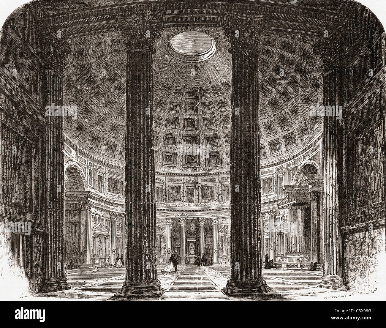 Intérieur du Panthéon, Rome, Italie à la fin du xixe siècle. Photos de l'italien par le révérend Samuel Manning, publié c.1890. Banque D'Images