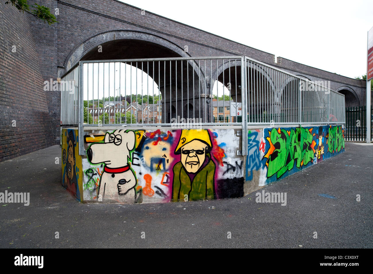 L'art au skate park High Wycombe bucks Banque D'Images