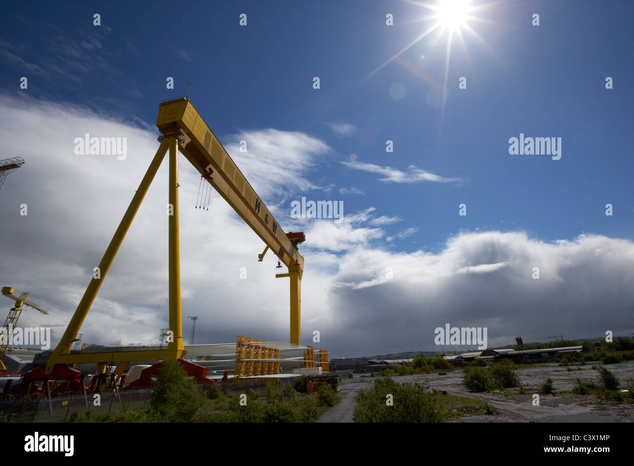 Harland and Wolff géant Goliath grue chantier à queens belfast titanic quarter de l'île de l'Irlande du Nord uk Banque D'Images