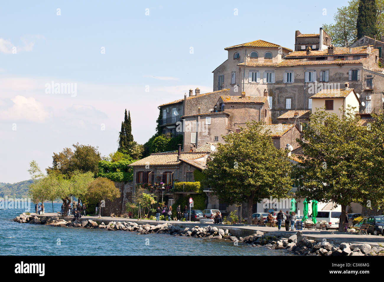 Bâtiments à Anguillara Sabazia Banque D'Images