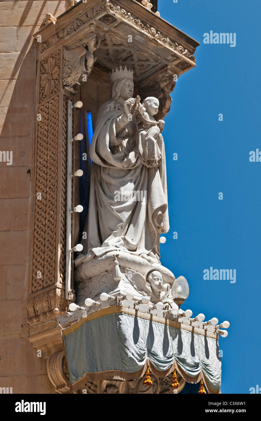 Statue du coin de la Valette Malte Banque D'Images