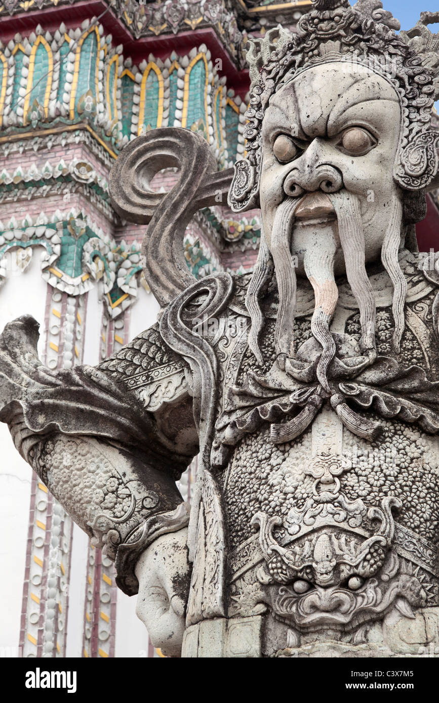 Temple de Wat Pho, Bangkok - La sculpture sur pierre 2 Banque D'Images