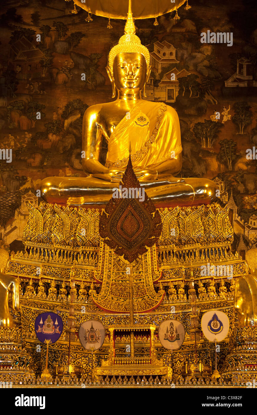 Temple de Wat Pho à Bangkok, Bouddha assis - sublime 5 Banque D'Images