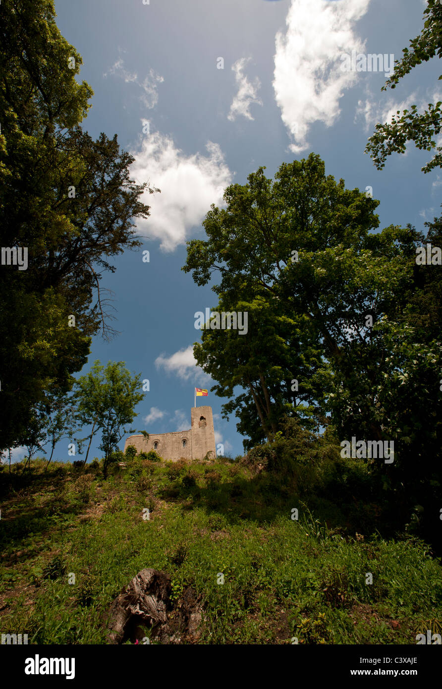 Château de Hedingham et jardins, le château de Hedingham, Essex, Angleterre. Banque D'Images