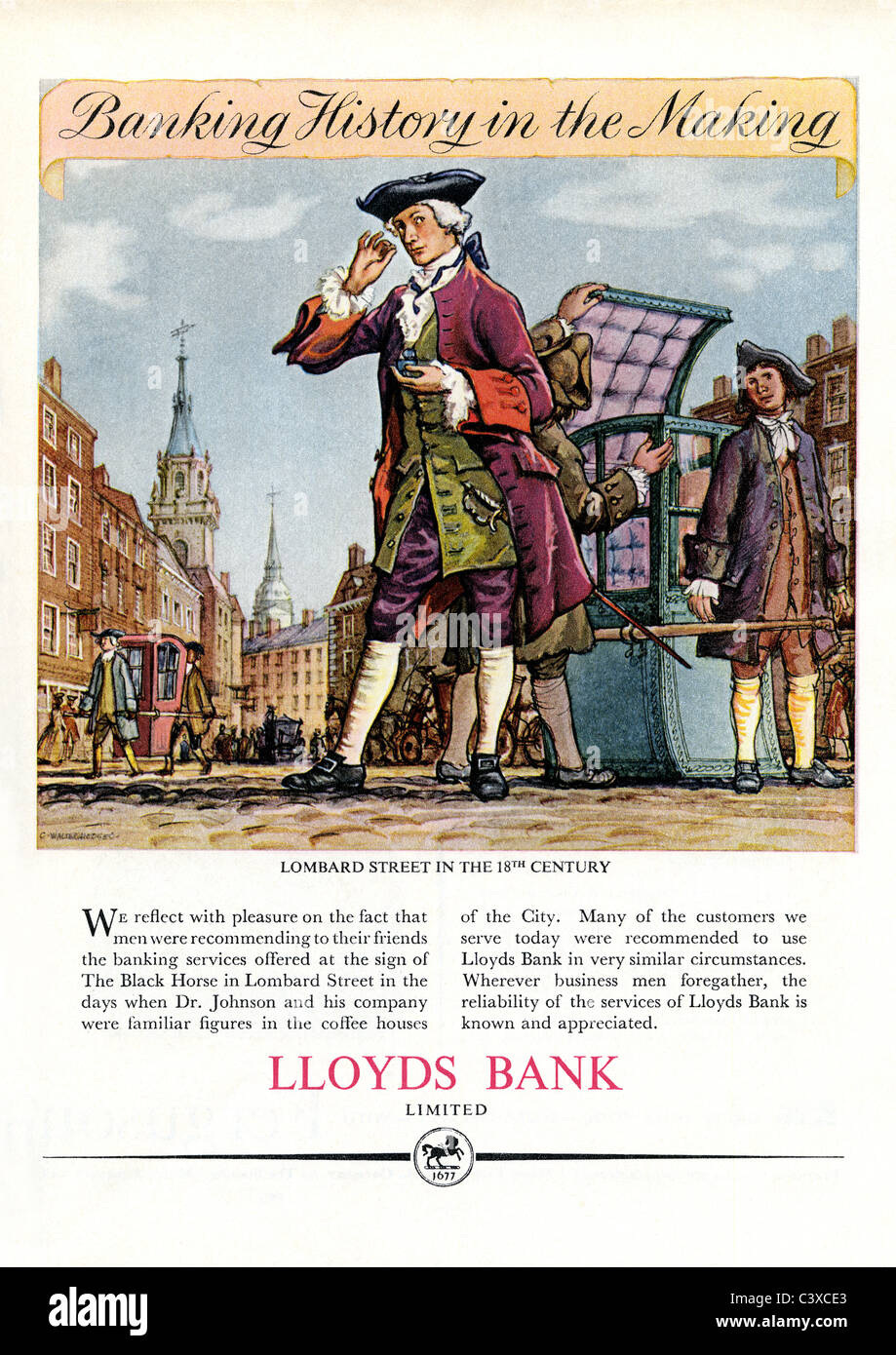 Publicité pour la Lloyds Bank, de la Festival de Grande-Bretagne guide, publié par HMSO. Londres, Royaume-Uni, 1951 Banque D'Images