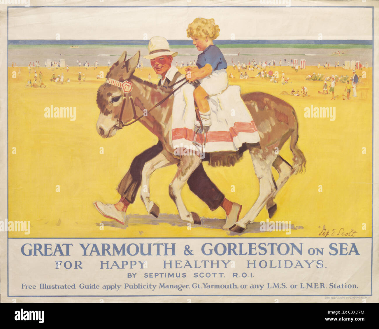 Great Yarmouth et Mali Zvornik sur mer, par Septimus Scott. Angleterre, début du 20e siècle Banque D'Images