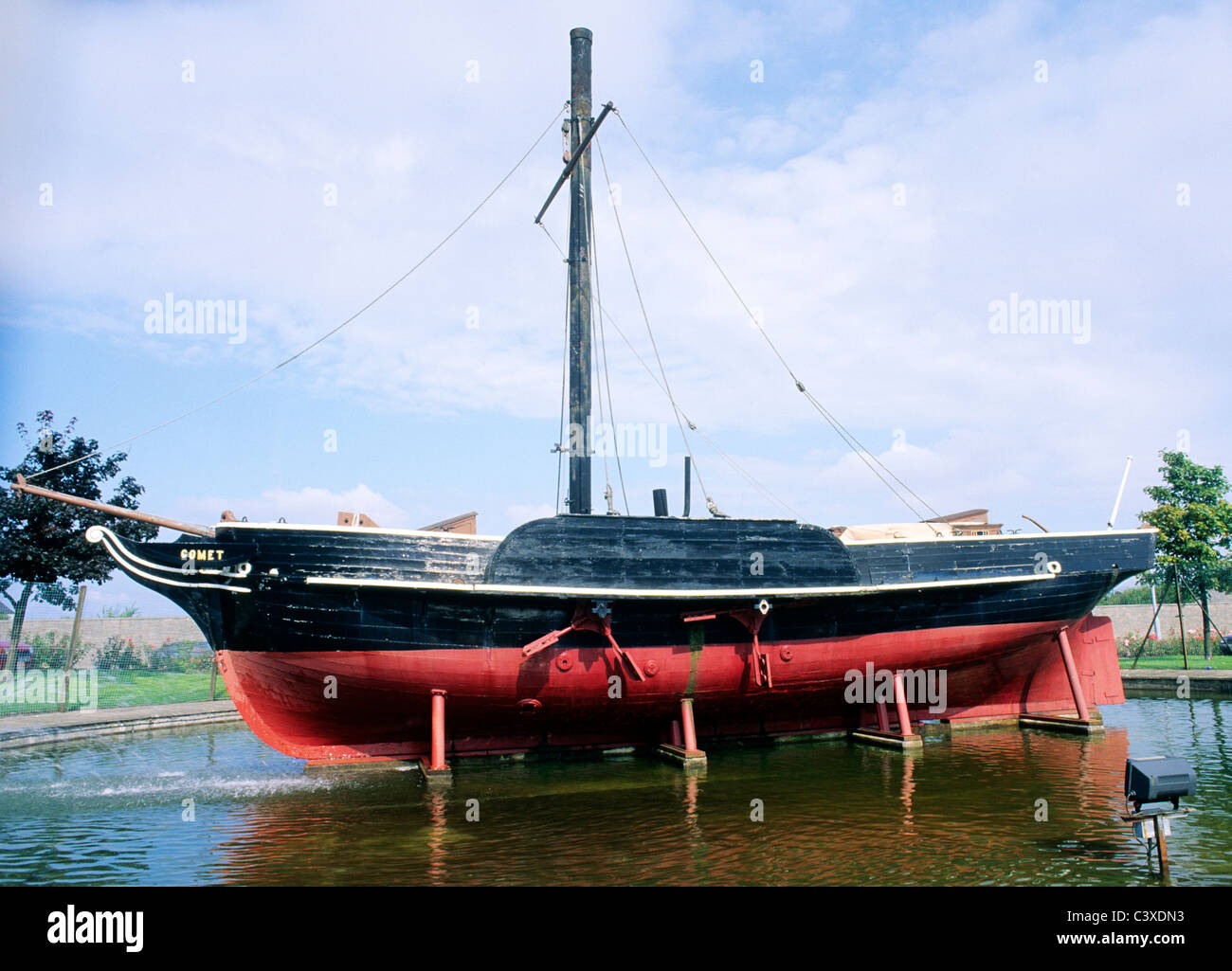 Port Glasgow, Écosse, Henry Bell's 'Comet', bateau à vapeur construit en 1811, l'estuaire de la Clyde bateaux navires navires écossais UK Banque D'Images