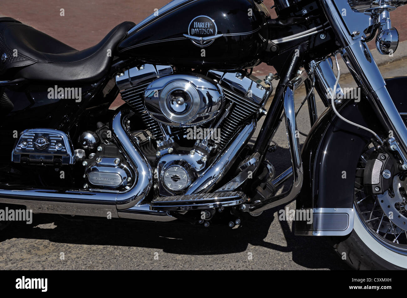 Chrome et noir Harley - Davidson Banque D'Images