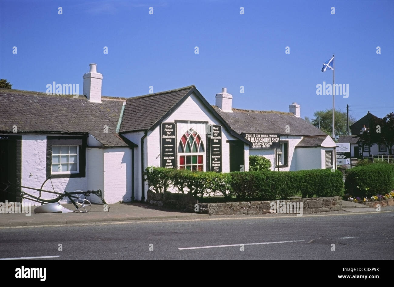 Le vieux Blacksmiths Shop at Gretna Green, Dumfries et Galloway, Écosse, Royaume-Uni Banque D'Images