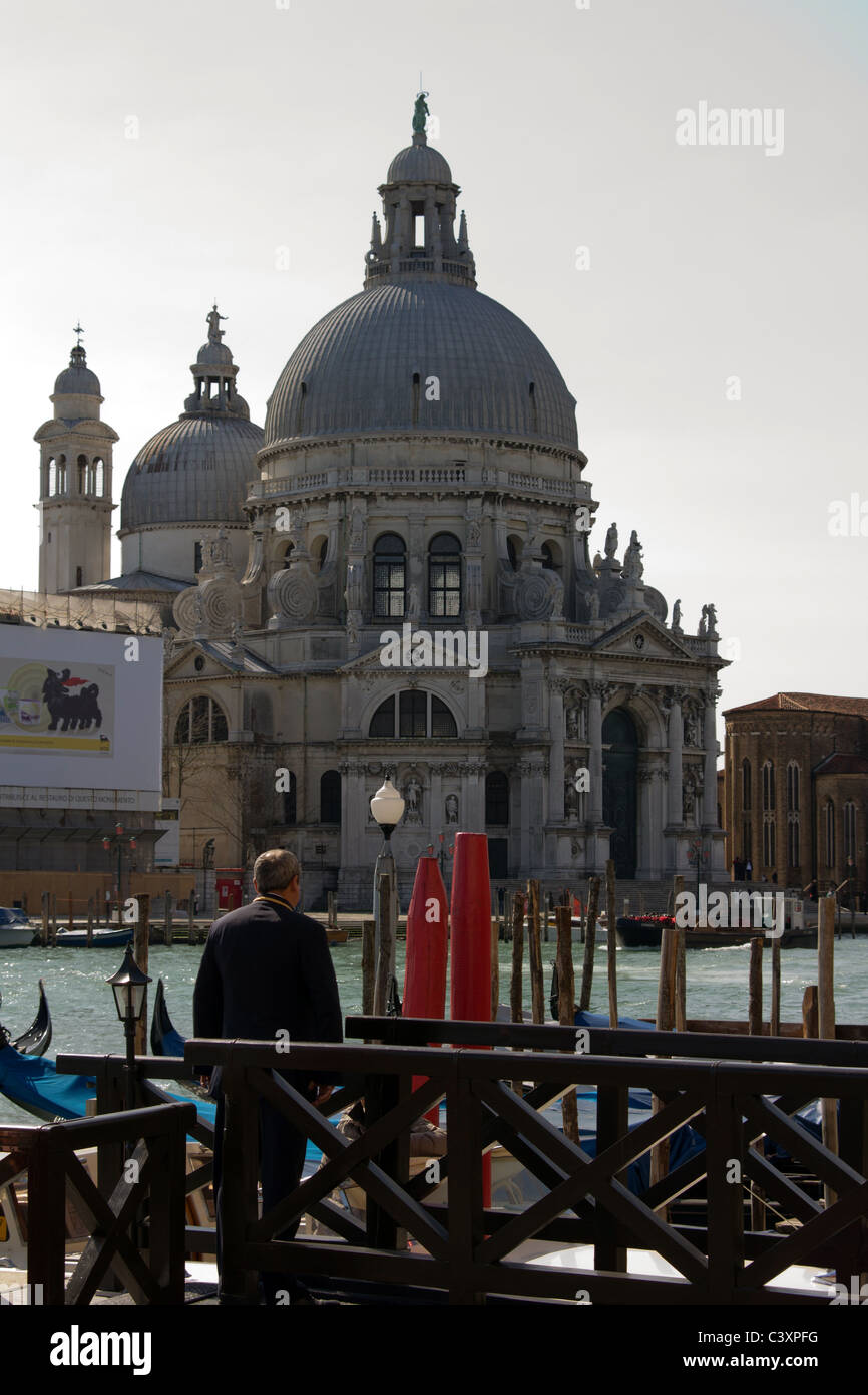 Vue sur lagune à Santa Maria della Salute Banque D'Images