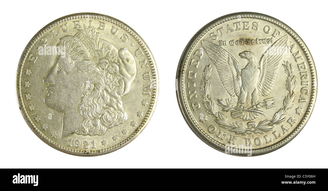 S 1921 La liberté ou tête Type Morgan Silver Dollar Banque D'Images