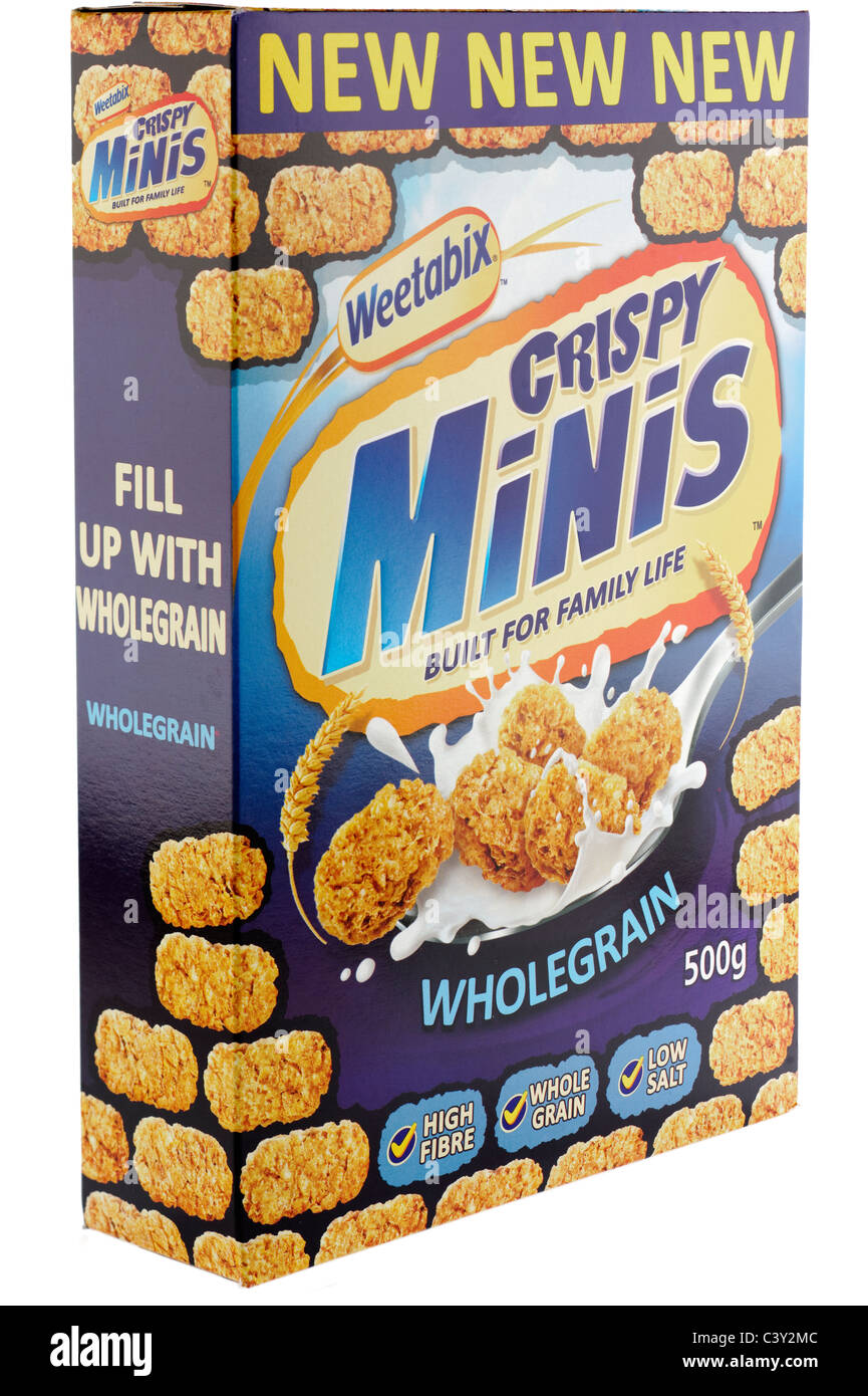 Boîte de 500 grammes de farine de weetabix Crispy Minis Banque D'Images