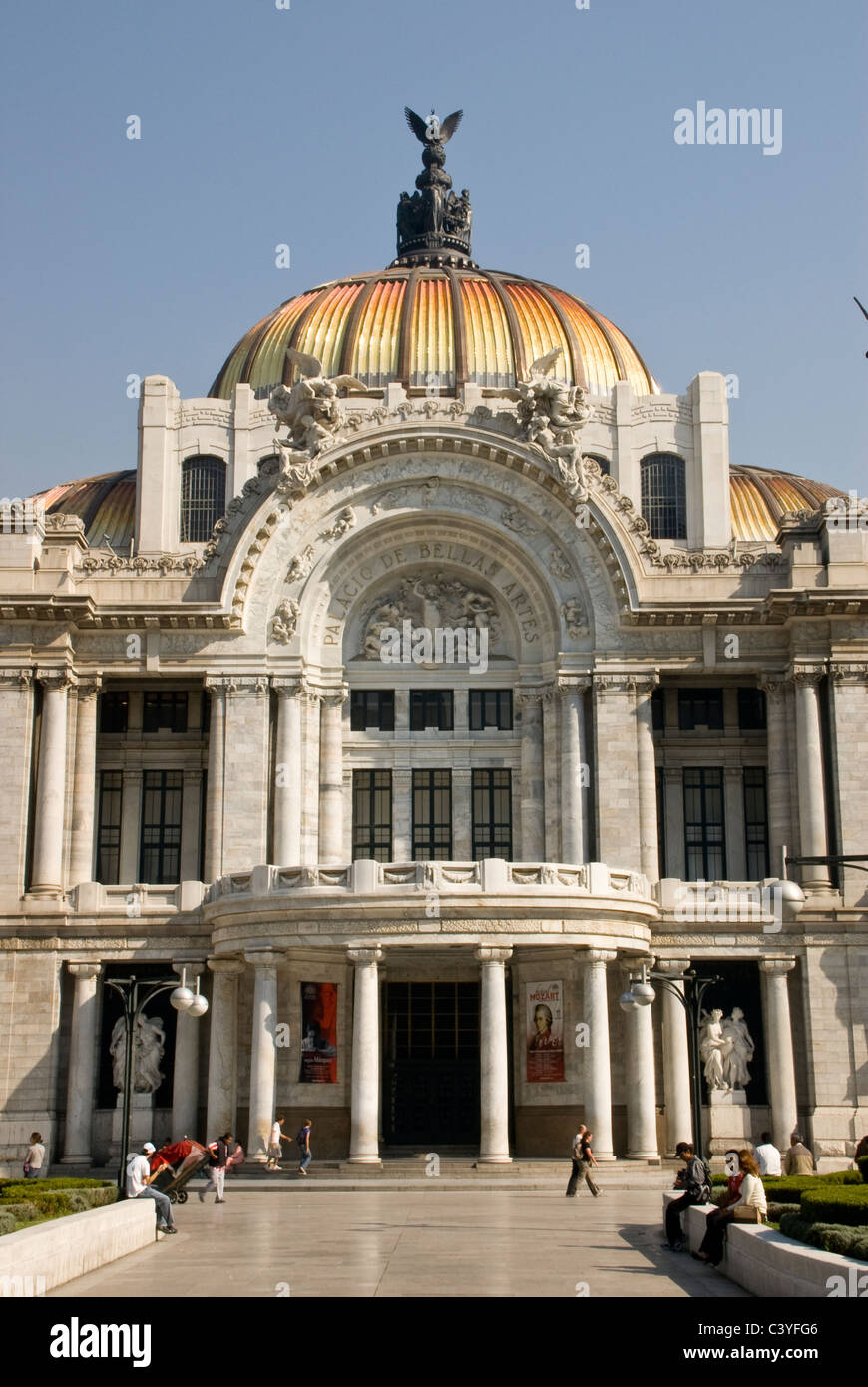Palacio de Bellas Artes (Palais des Beaux-Arts) 1904-1934.façade principale.La ville de Mexico. Banque D'Images
