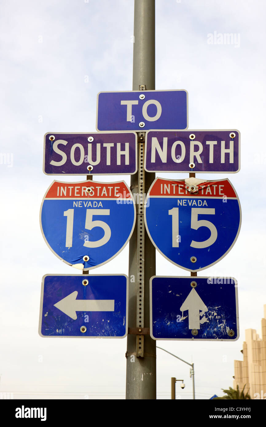 La direction de l'Interstate 15 à Las Vegas, Nevada Banque D'Images