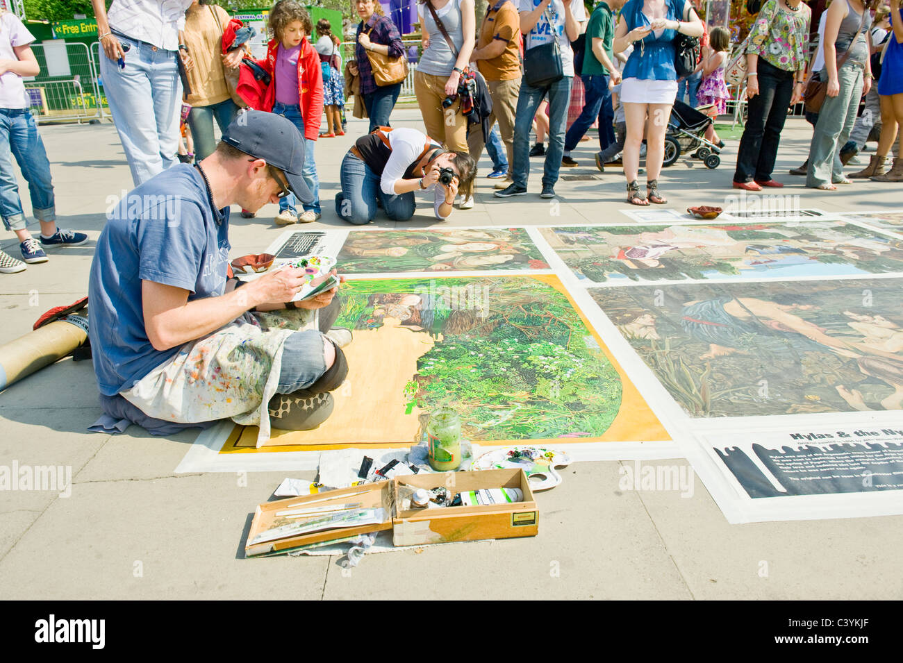 Artiste dans la London park Banque D'Images