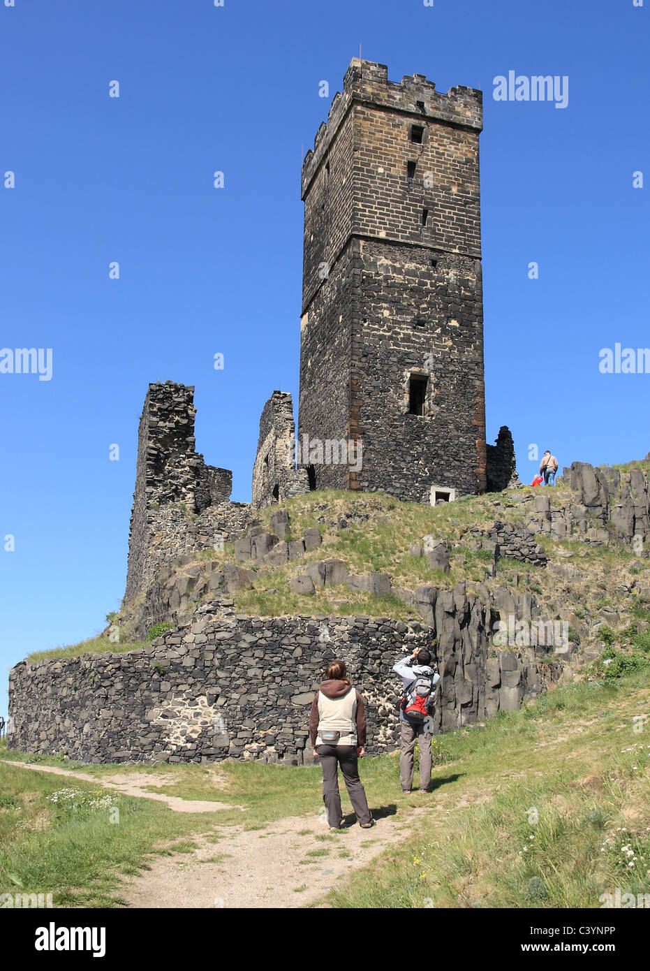 Les ruines du château vieux - Hazmburk, République Tchèque Banque D'Images