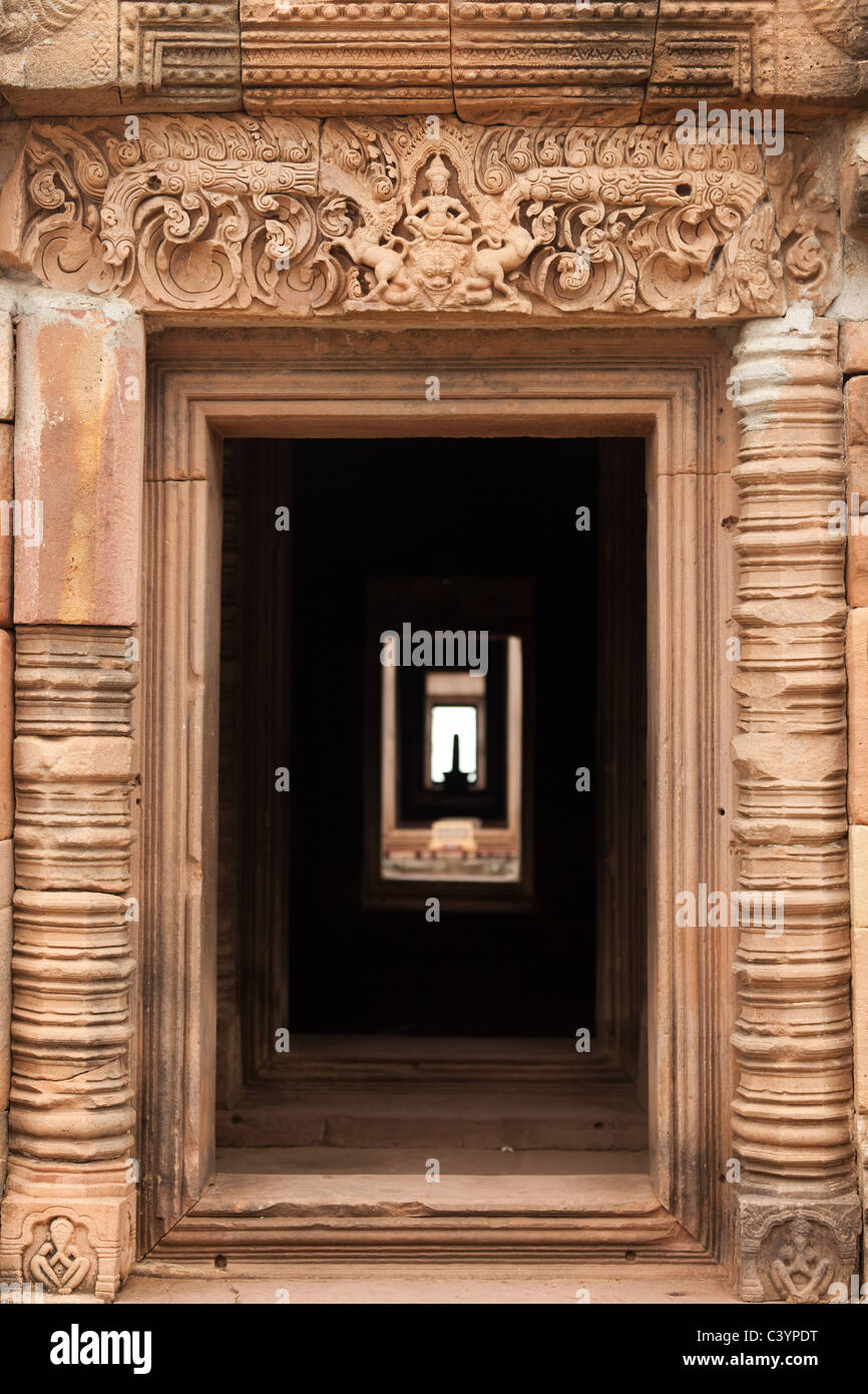 Entrée du temple prasat hin Phanom Rung au parc, Thaïlande Banque D'Images