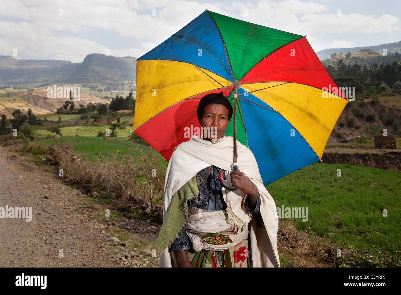 Femme près de Lalibela, Ethiopie, Afrique Banque D'Images