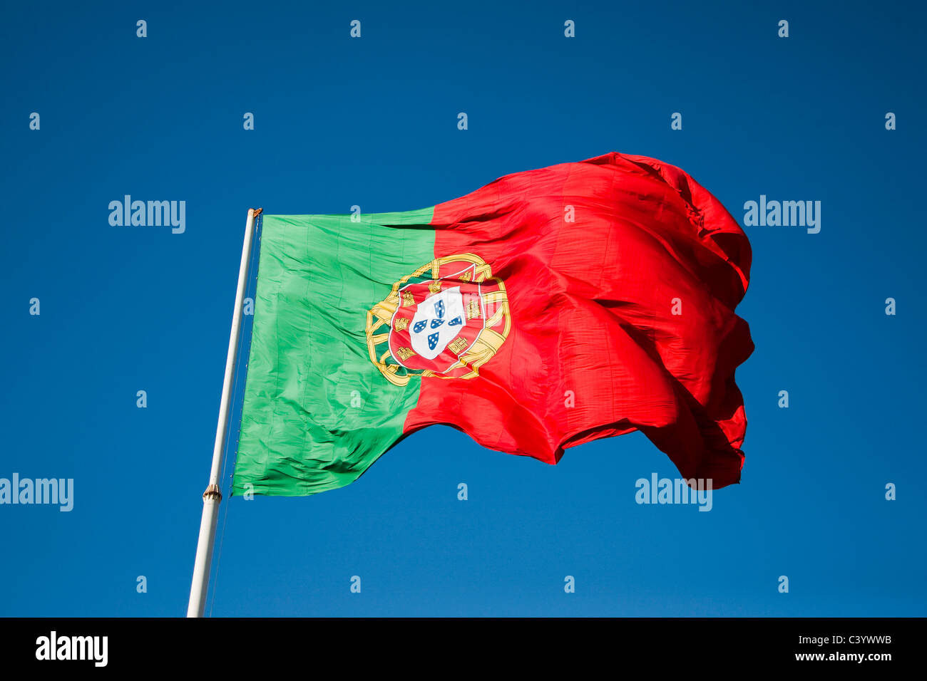 Le Portugal, l'Europe, drapeau, banderole, drapeau, vert, rouge Banque D'Images
