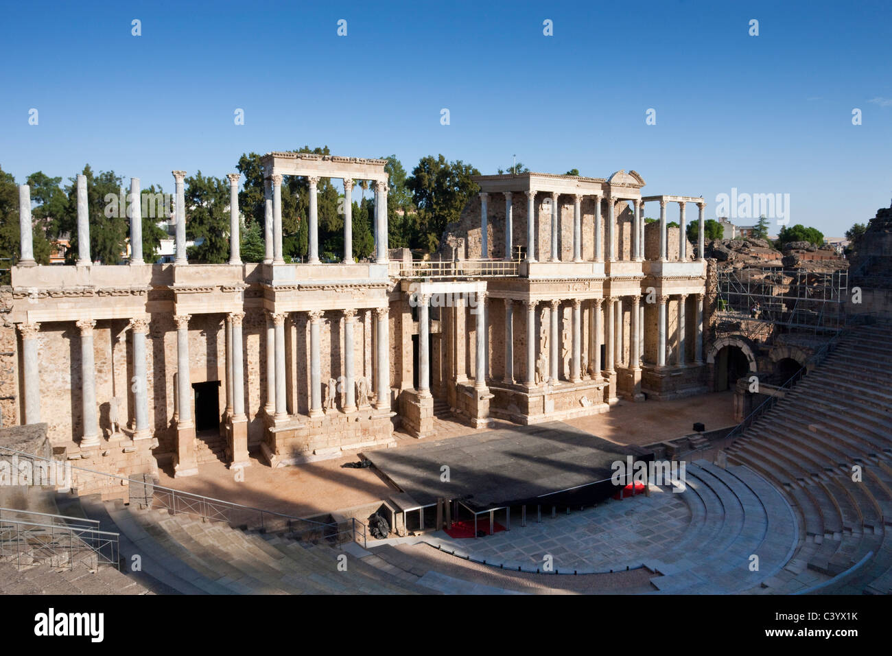 L'Espagne, l'Europe, Merida, l'UNESCO, patrimoine culturel, théâtre, Roman, amphithéâtre, l'étape Banque D'Images